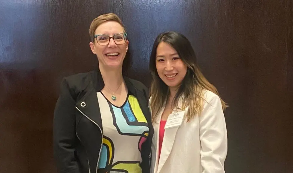 Catherine Anderson with Essentials of Linguistics (2nd edition) co-author Ai Taniguchi from University of Toronto, Mississauga